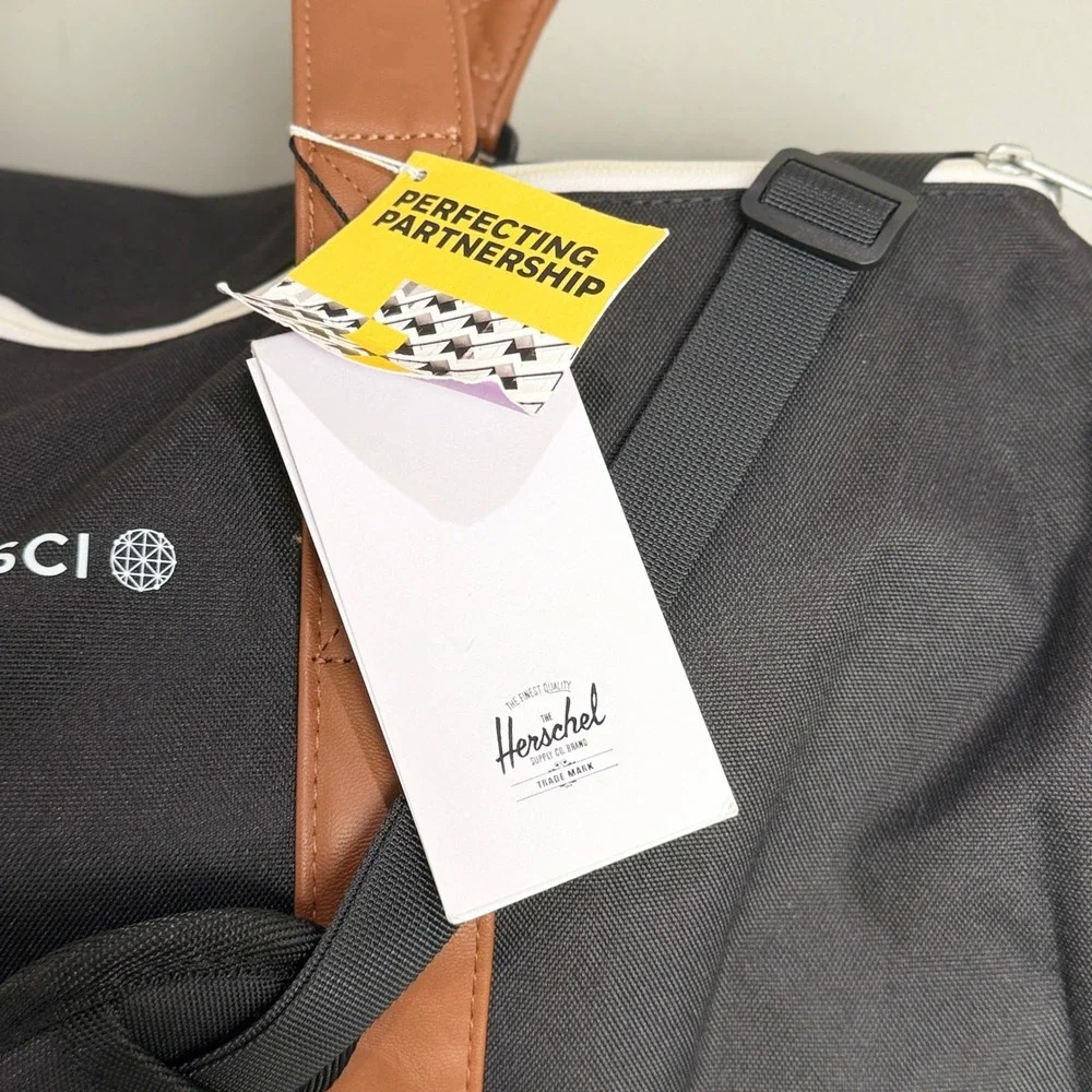 Herschel Supply Co Novel Duffel Bag Black iShares MSCI Corporate Logo NWT